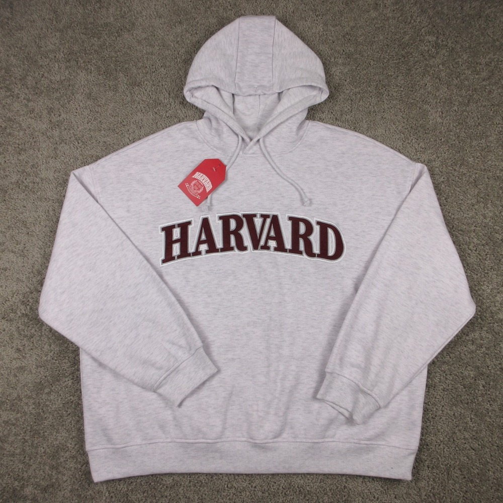 Harvard University Sweater Adult Large Gray Oversized Hoodie Sweatshirt Fleece